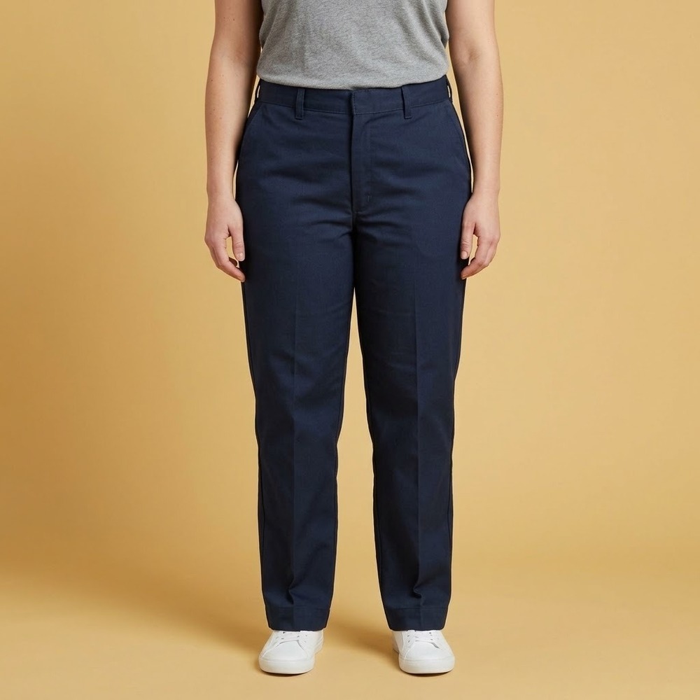 Red Kap PT50NV Work Pants Women's Size 14 Navy Blue Polyester Cotton EUC